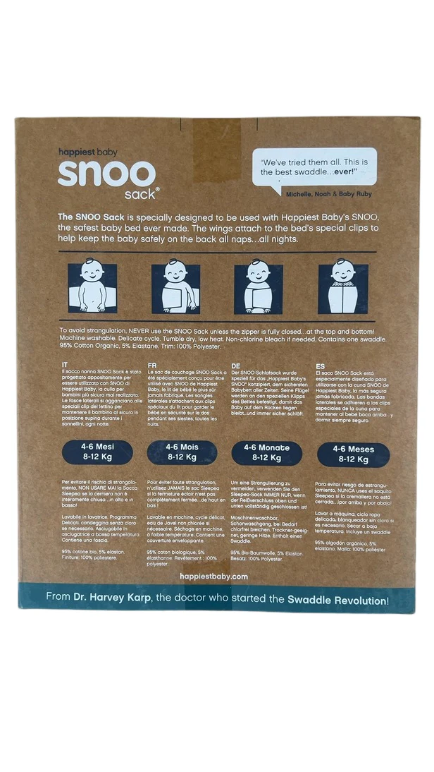 Happiest Baby SNOO Sack, Large (18-25 lbs), White - Image 3