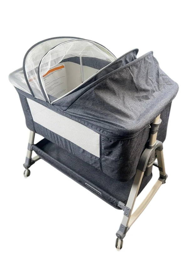 HARPPA 3-in-1 Baby Bassinet Bedside Sleeper, Dark Grey - Image 2