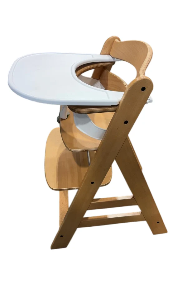 Hauck Alpha+ Grow Along Wooden High Chair Seat with White Removable Tray, Natural/White, Missing seat harness - Image 2