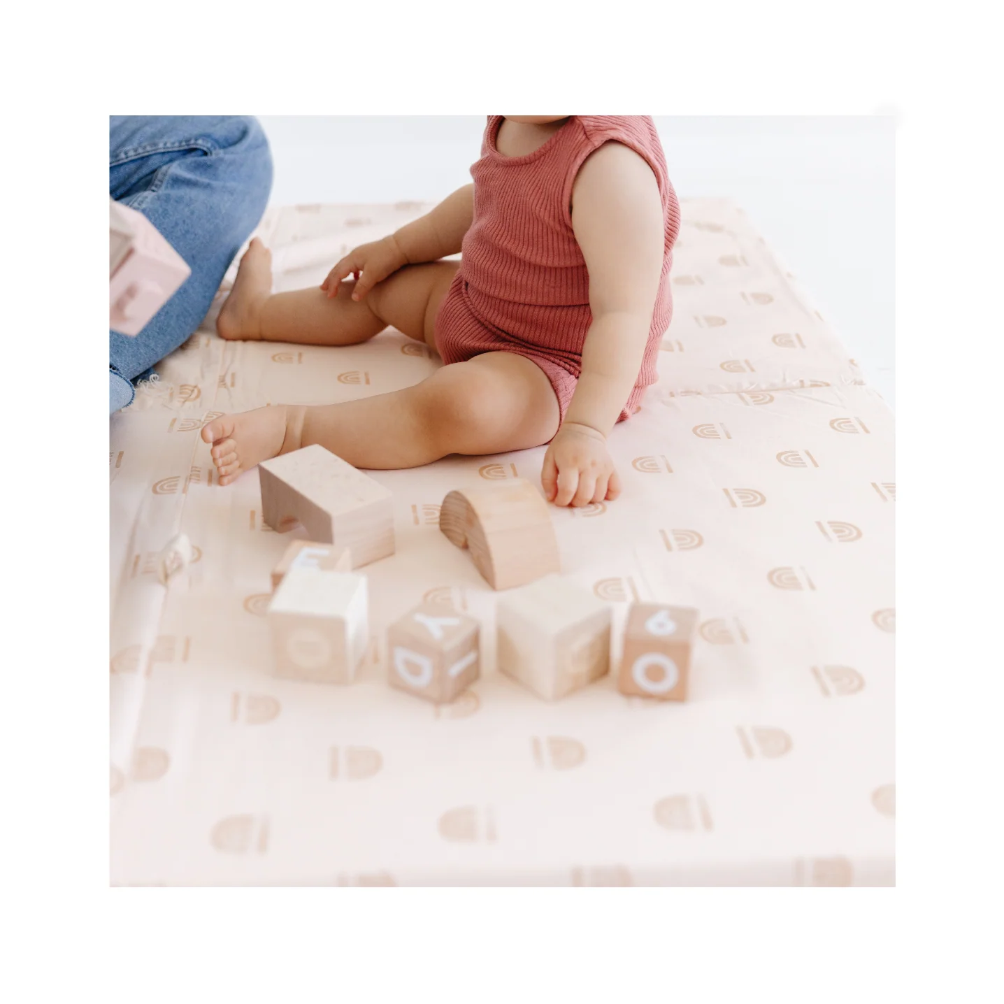 Toki Mats Padded Play Mat, Rainbow Stamp in Cream, Multiple Sizes - Image 25