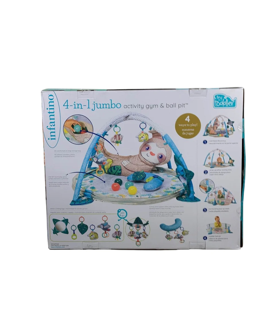 Infantino 4-in-1 Jumbo Activity Gym and Ball Pit, Sloth - Image 4