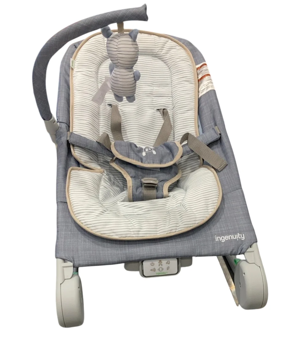 Ingenuity Happy Belly Rock-to-Bounce Massage Seat, Chambray - Image 3