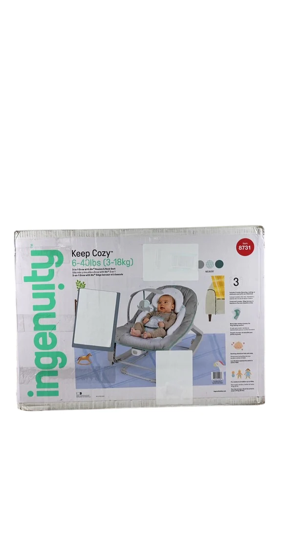 Ingenuity Keep Cozy 3-in-1 Grow With Me Bouncer & Rocker, Weaver - Image 2