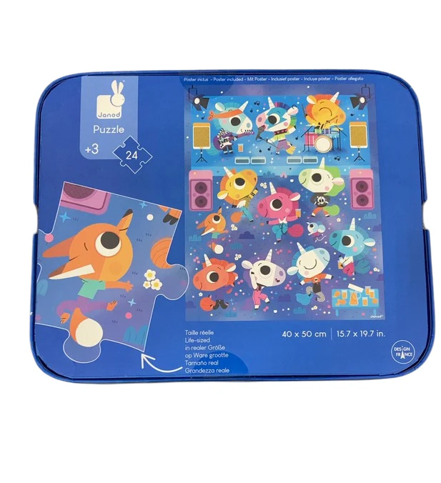 Janod 24 Piece Jigsaw Puzzle, Unicorn Party - Image 3