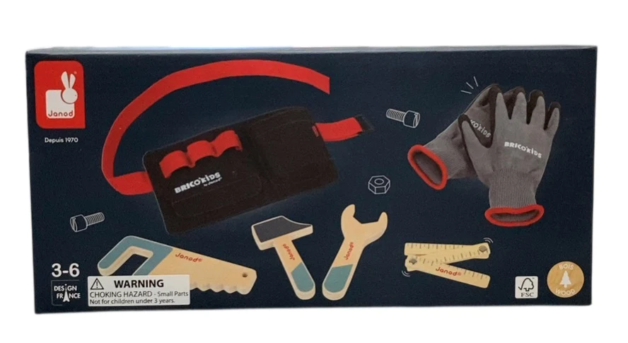 Janod Brico'kids DIY Tool Belt and Gloves Set, J06475 - Image 2