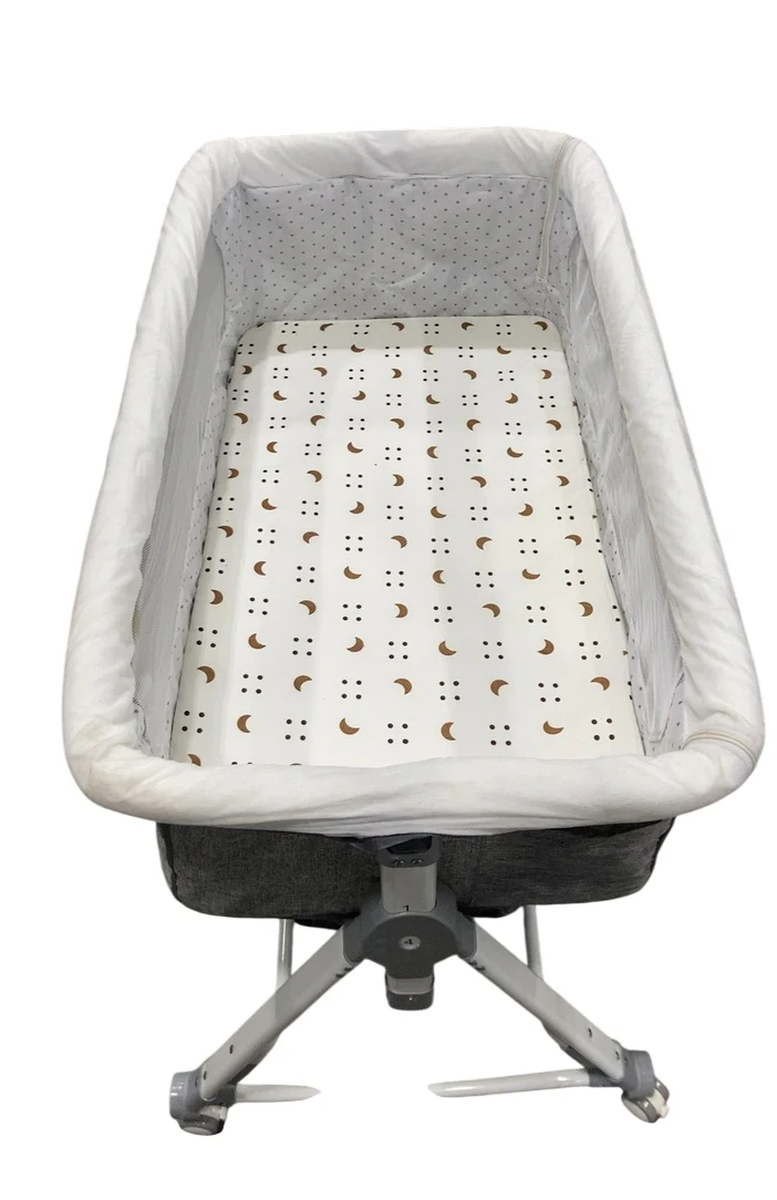 Jojolam 5-in-1 Infant Bedside Crib with Changing Table, Gray - Image 3