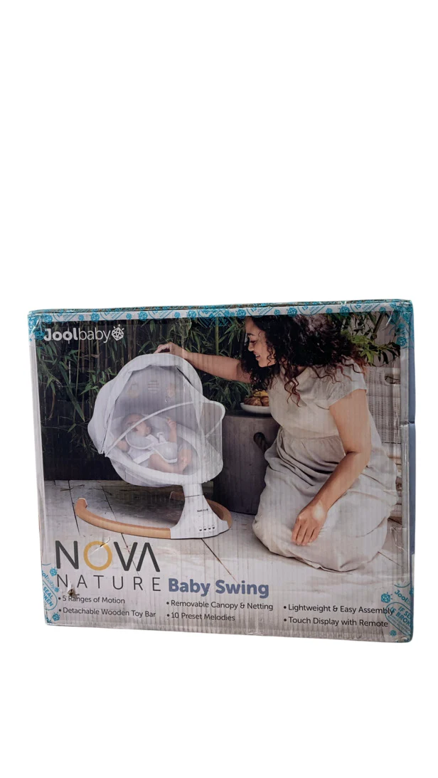 Jool Nova Nature Baby Swing, Wood/White - Image 2