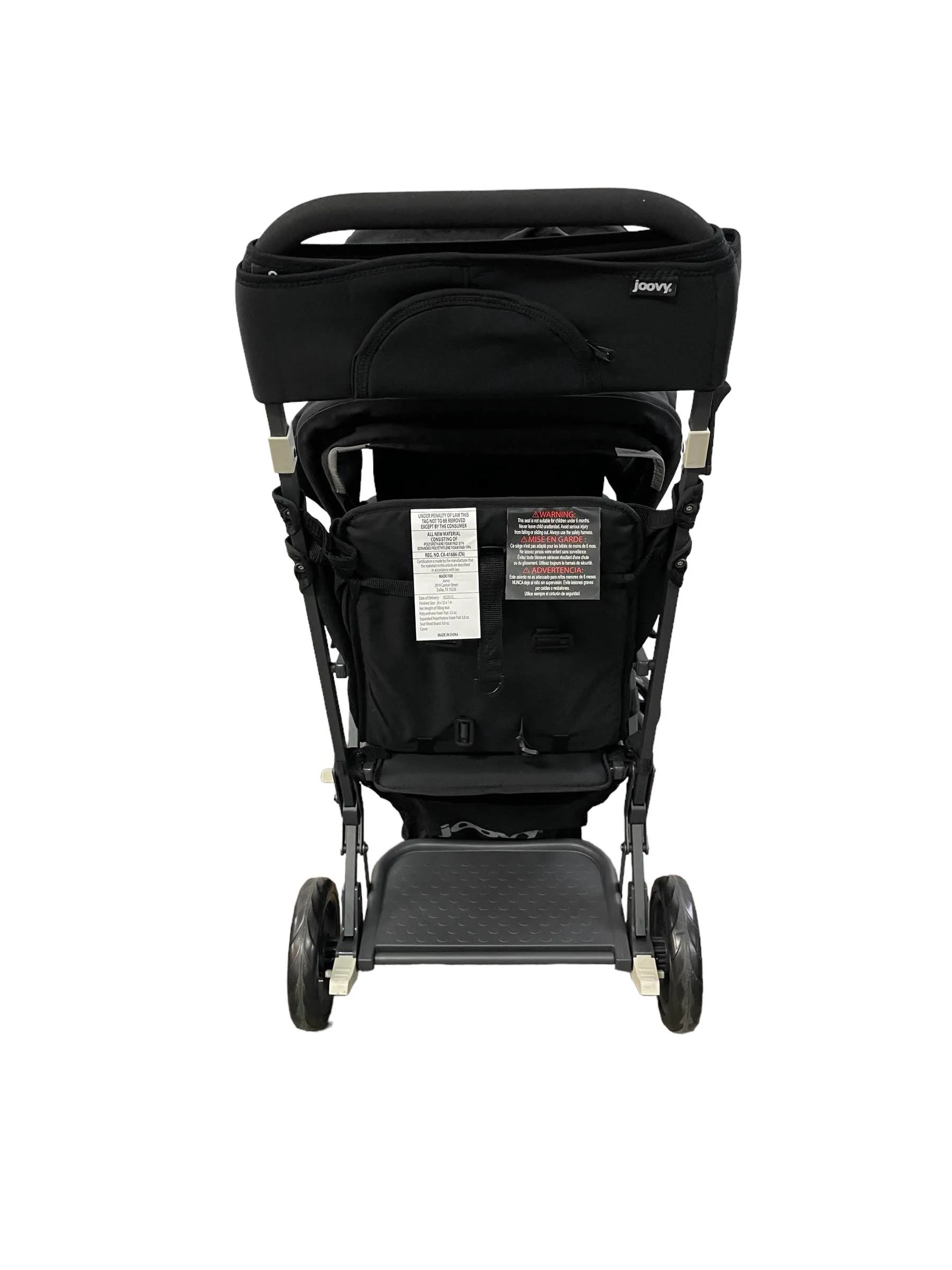 Joovy Caboose Too Ultralight Graphite Sit And Stand Double Stroller, Black, 2021 - Image 11