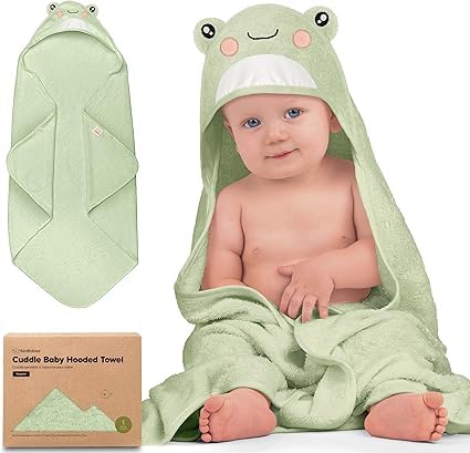 KeaBabies Baby Hooded Towel, Frog, Regular - Image 4