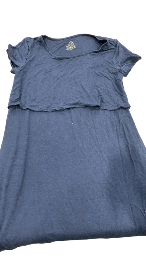 Kindred Bravely Eleanora Bamboo Maternity & Nursing Lounge Dress, Navy Heather, Small - Image 3