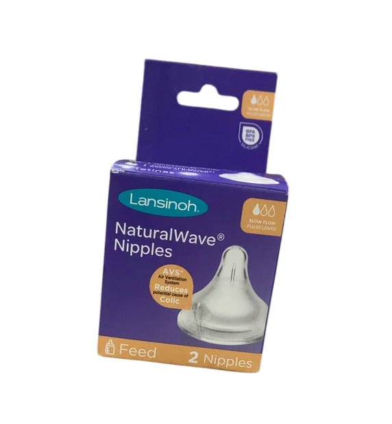 Lansinoh Nipples, 1 Pack (2 Count), Slow Flow - Image 2