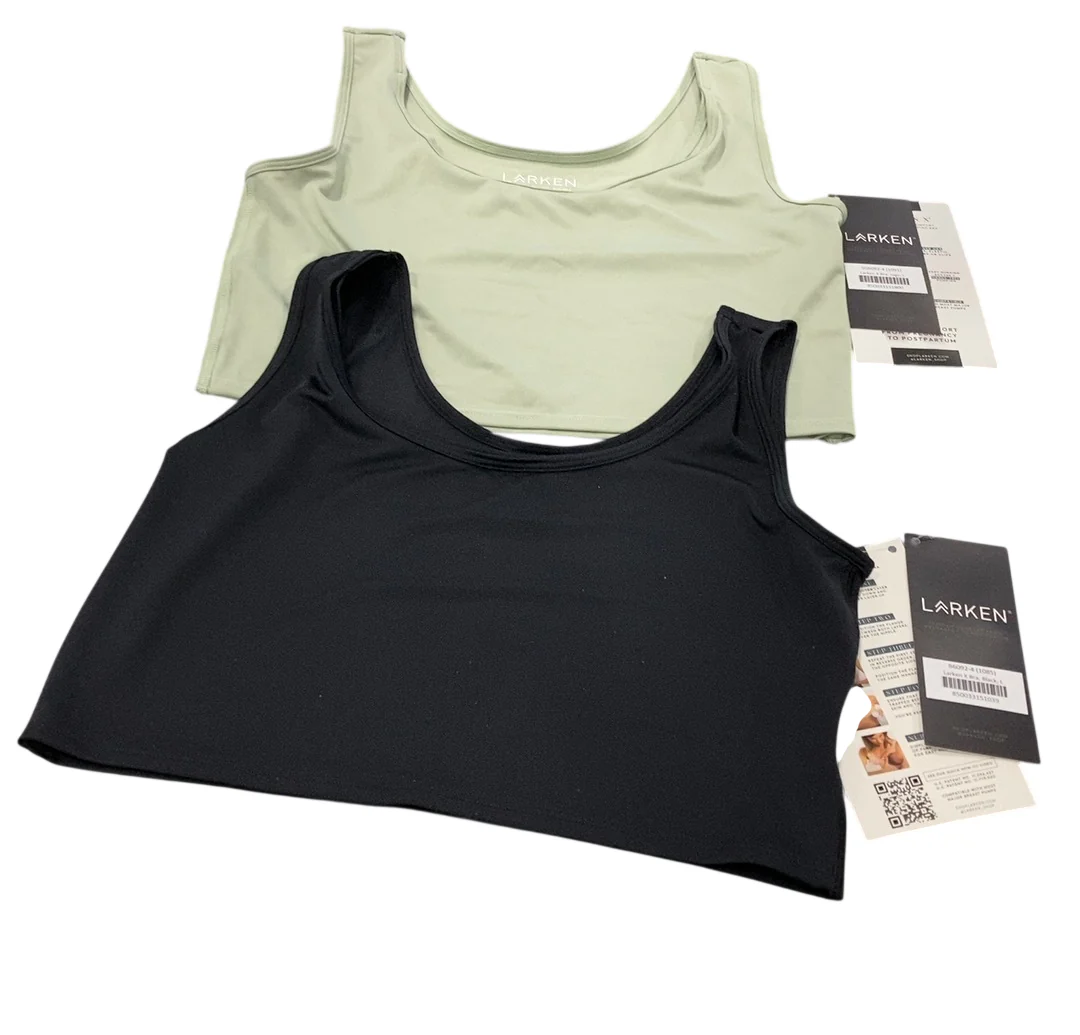 Larken The Larken X Nursing Bra, Large, 2 pack, Sage/Black - Image 2