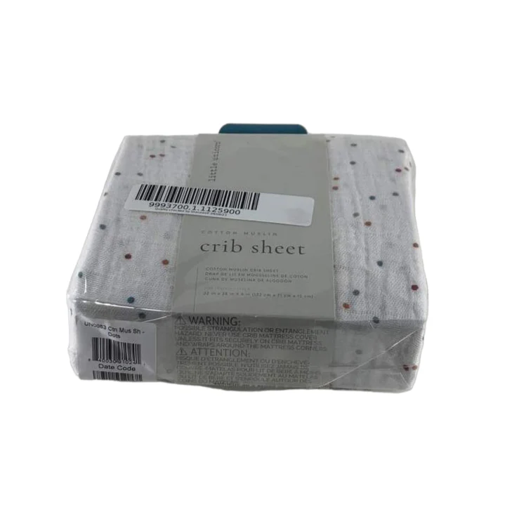 Little Unicorn Cotton Muslin Fitted Crib Sheet, Dots - Image 3