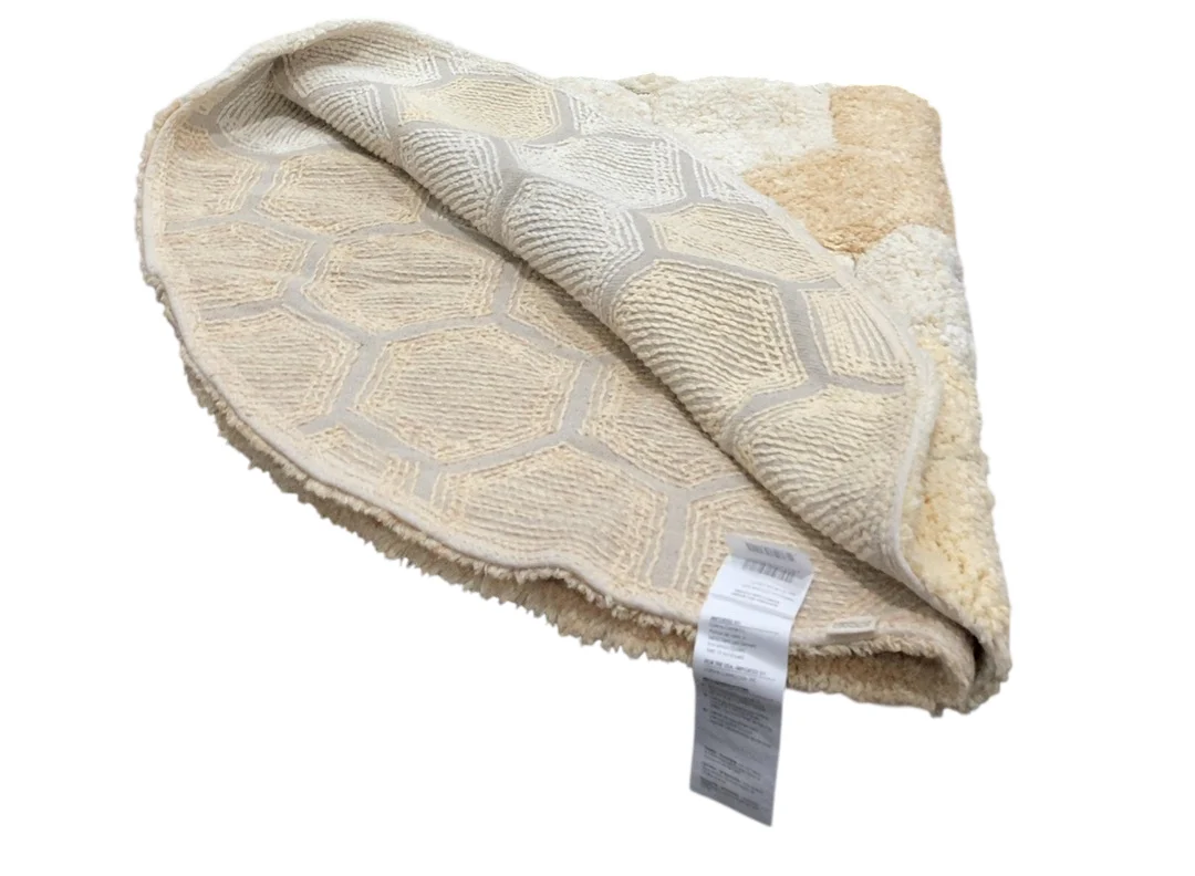 Lorena Canals Washable Rug Round Honeycomb, Golden - Image 3