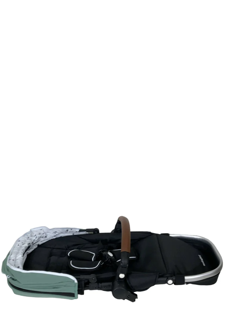 Mockingbird 2nd Seat Kit with Extendable Canopy, Sage, Silver With Penny Leather, Watercolor Drops - Image 2