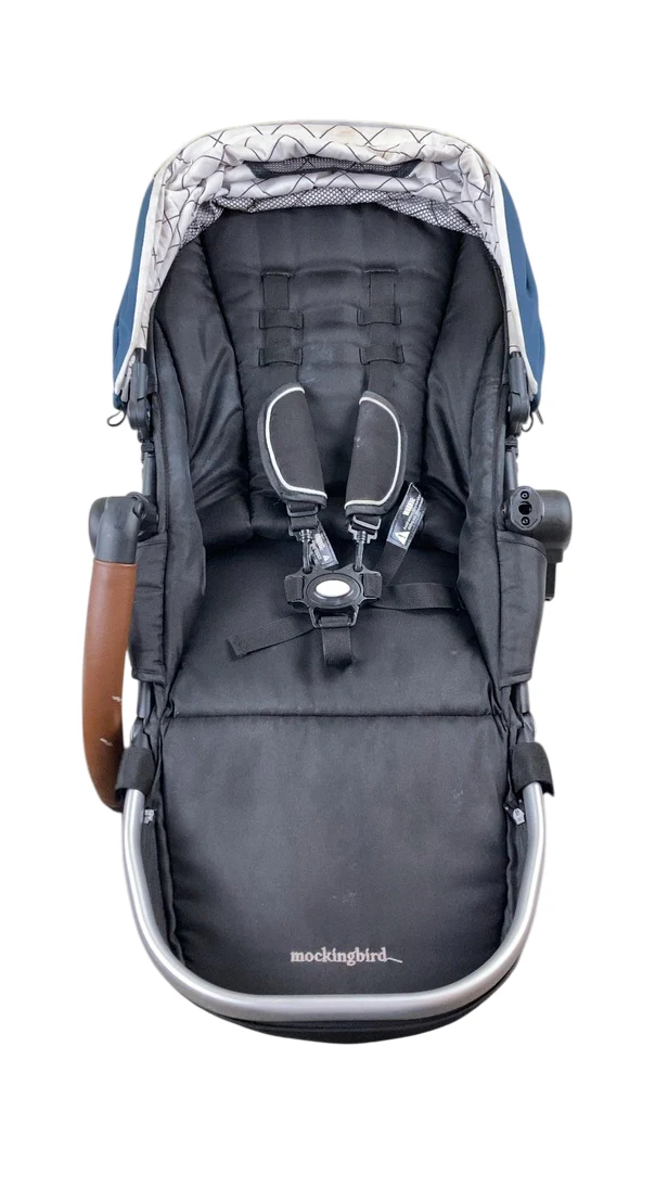 Mockingbird 2nd Seat Kit with Extendable Canopy, Sea, Silver With Penny Leather, Windowpane - Image 6