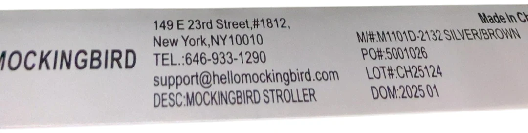 Mockingbird Single 2.0 Stroller, 2025, Black, Silver With Penny Leather, Windowpane - Image 8