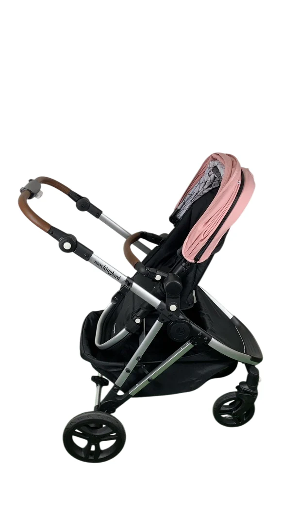 Mockingbird Single 2.0 Stroller, Bloom, Windowpane, Silver With Penny Leather, 2025 - Image 4