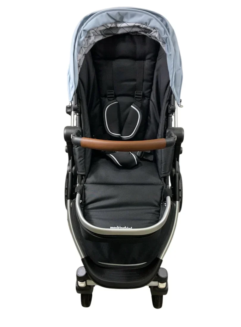 Mockingbird Single 2.0 Stroller, Sky, Windowpane, Silver With Penny Leather, 2025 - Image 4