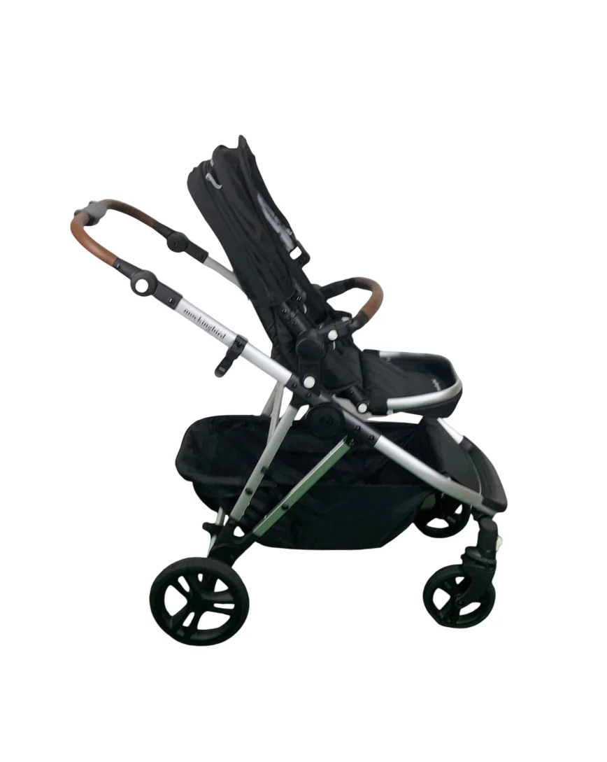 Mockingbird Single to Double 2.0 Stroller, 2023, Black, Silver With Penny Leather, Watercolor Drops - Image 2