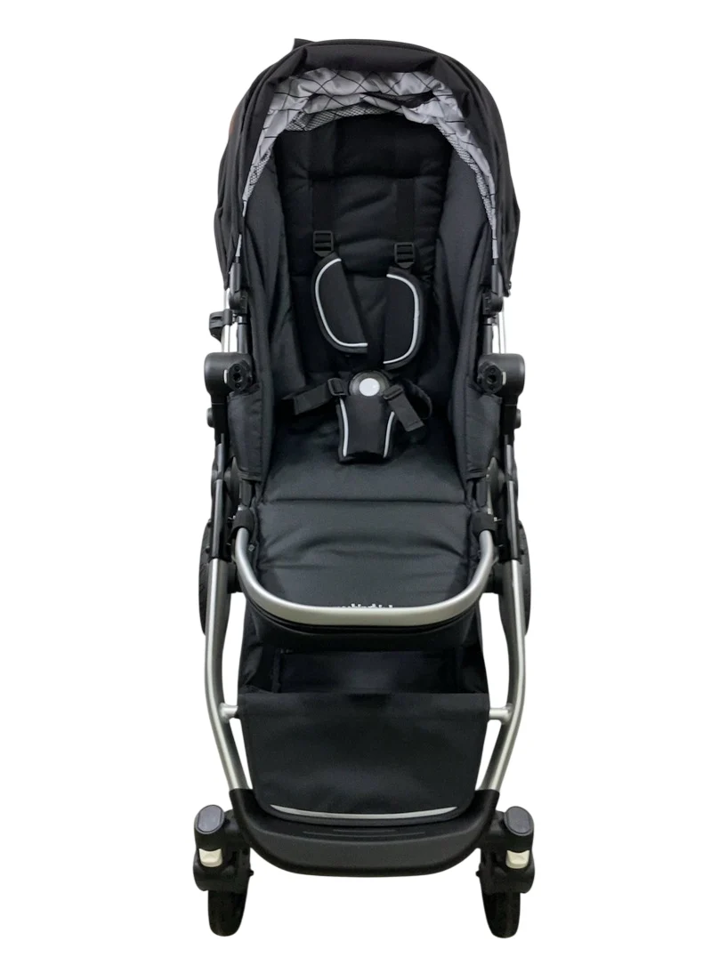 Mockingbird Single to Double 2.0 Stroller, 2025, Black, Silver With Penny Leather, Windowpane - Image 4