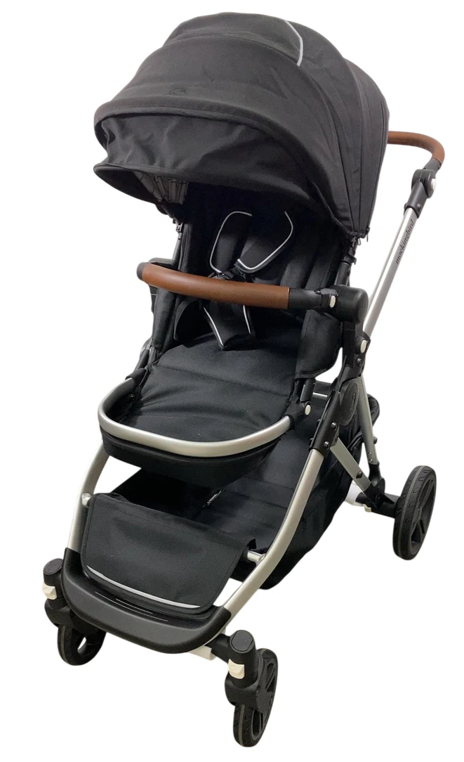 Mockingbird Single to Double 2.0 Stroller, 2025, Black, Silver With Penny Leather, Windowpane - Image 5