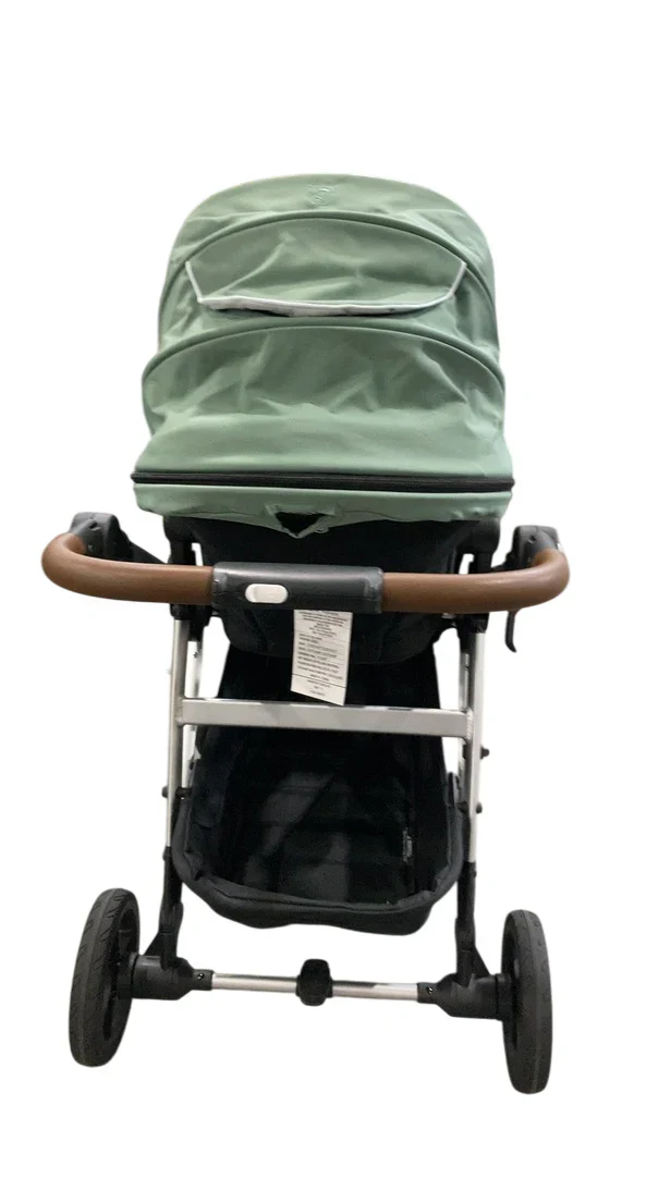 Mockingbird Single to Double 2.0 Stroller, 2025, Sage, Silver With Penny Leather, Watercolor Drops - Image 4