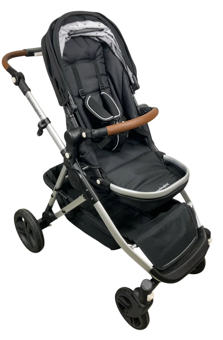 Mockingbird Single to Double 2.0 Stroller, Black, Watercolor Drops, Silver With Penny Leather, 2025 - Image 3