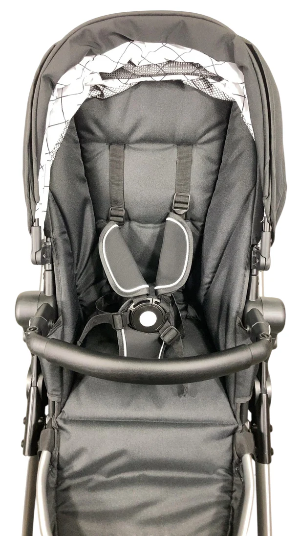 Mockingbird Single to Double 2.0 Stroller, Black, Windowpane, Silver With Black Leather, 2025 - Image 7