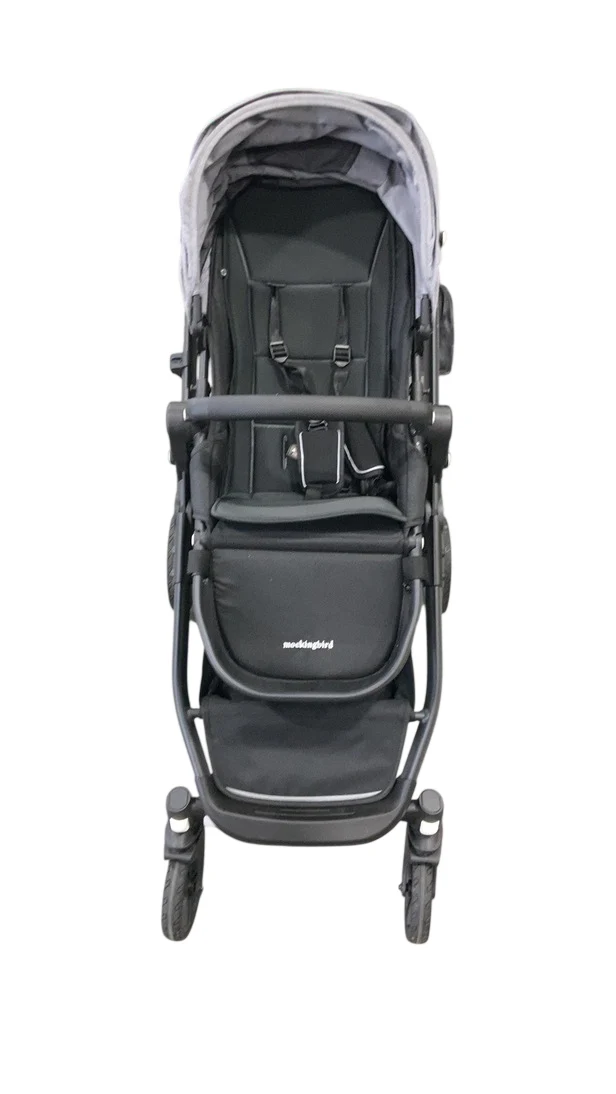 Mockingbird Single to Double 3.0 Stroller, 2025, Heather Grey, Charcoal with Black Leather - Image 3