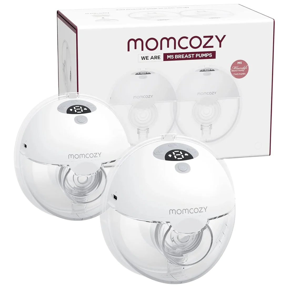 Momcozy All-in-one M5 Double Wearable Breast Pump, Quill Grey - Image 5