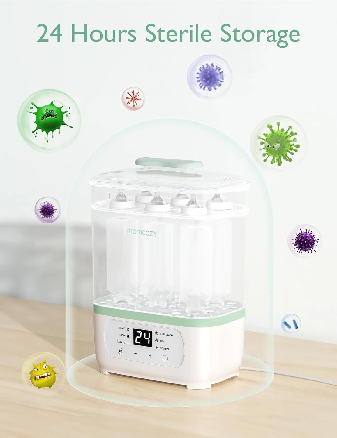 Momcozy Bottle Sterilizer And Dryer, White - Image 4