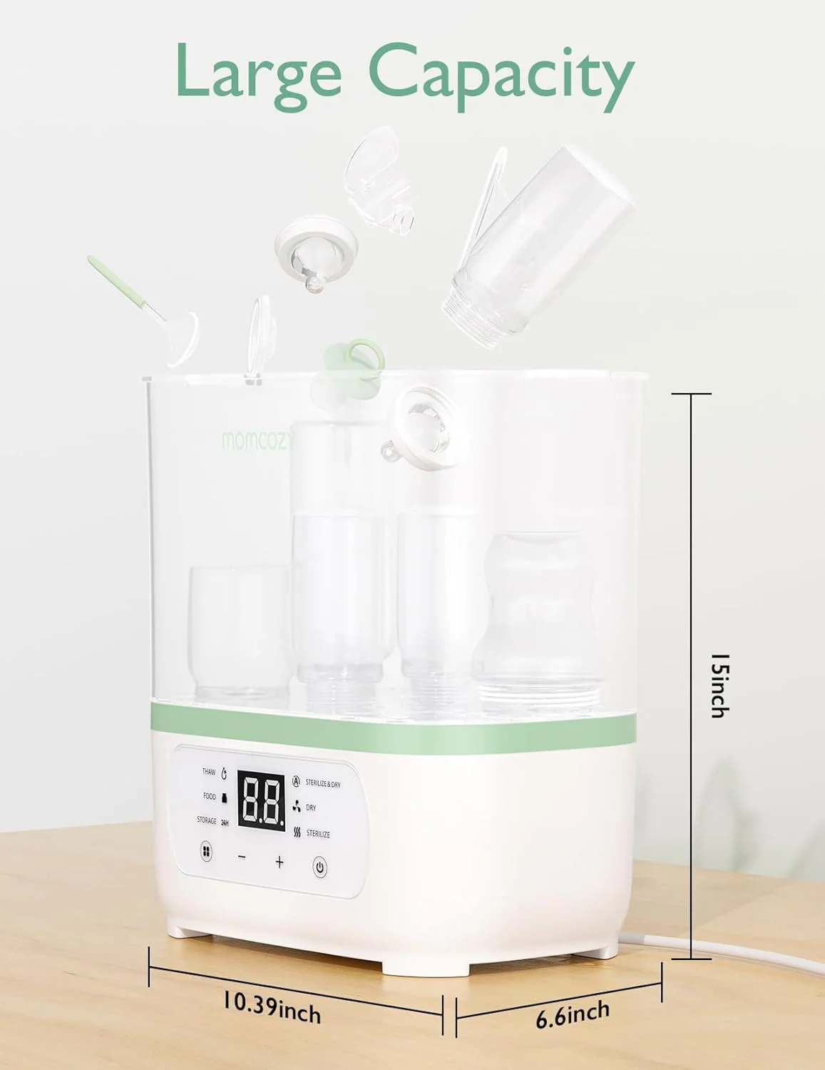 Momcozy Bottle Sterilizer And Dryer, White - Image 5