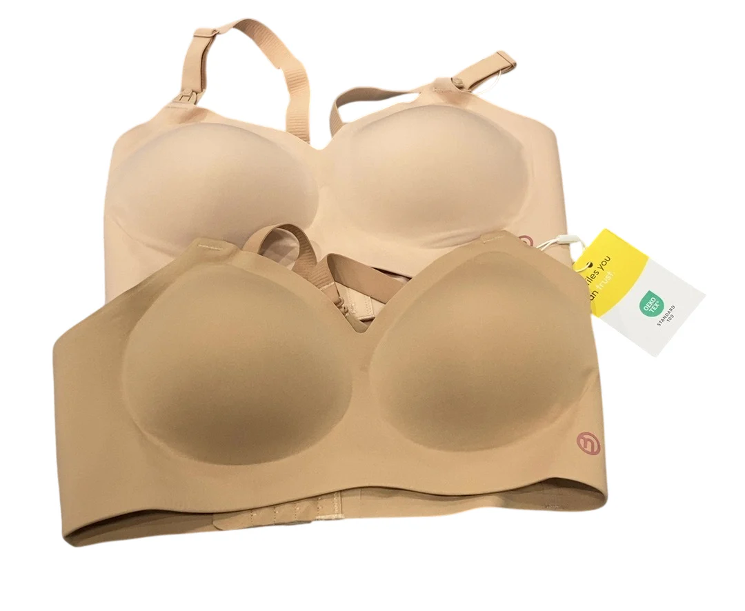 Momcozy Ultra Soft & Omni Maternity Nursing Bra (2 Pack), Large, Oyster Pink/Maple Sugar - Image 2