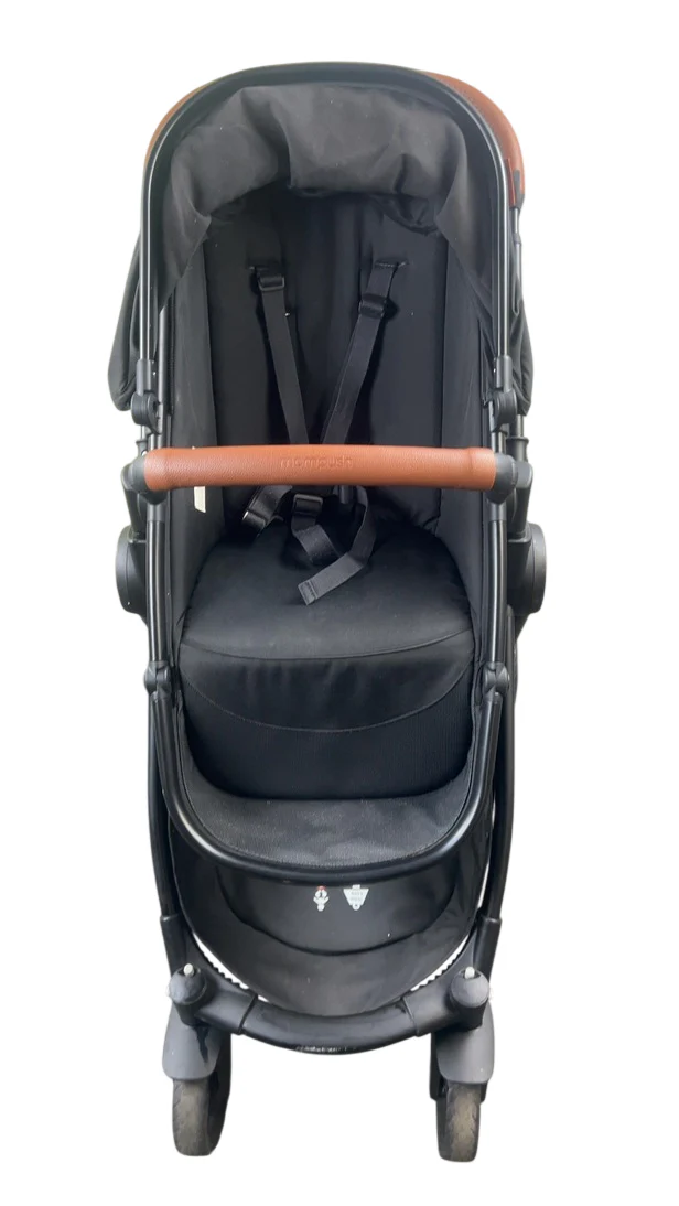 Mompush Ultimate 2 Baby Stroller with Bassinet, 2022, Black with Black Frame - Image 2