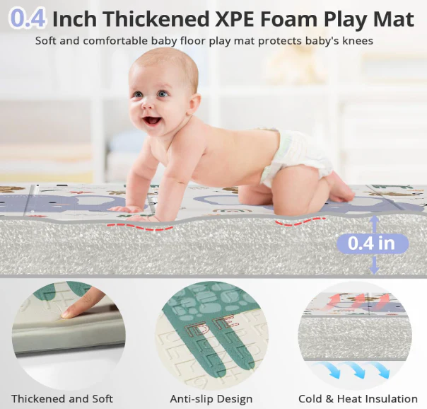 Noonkty Foldable Baby Extra Large Play Mat, Elephant - Image 2