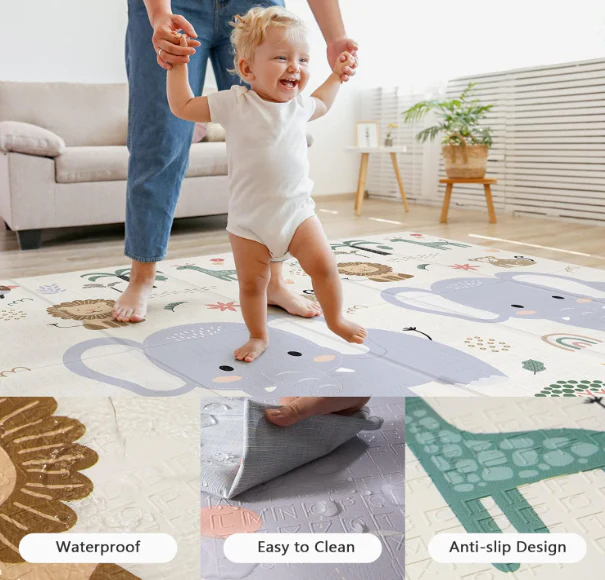 Noonkty Foldable Baby Extra Large Play Mat, Elephant - Image 3