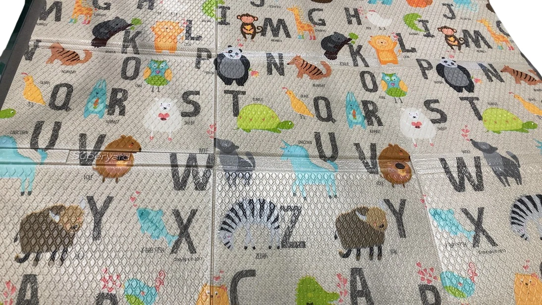 North States Superyard Folding Foam Playmat, 71" X 71", Animal ABC - Image 3