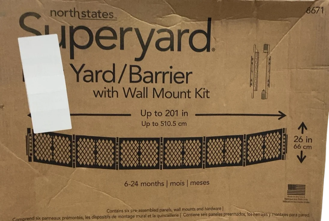 North States Superyard Playard/Barrier with Wall Mount Kit, Light Gray - Image 2