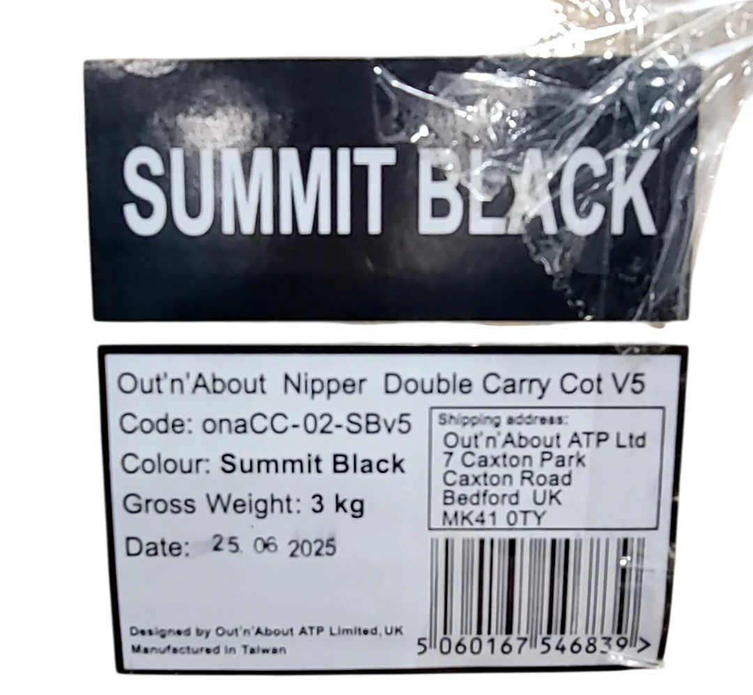 Out N About Nipper V5 Double Carrycot, Summit Black - Image 5