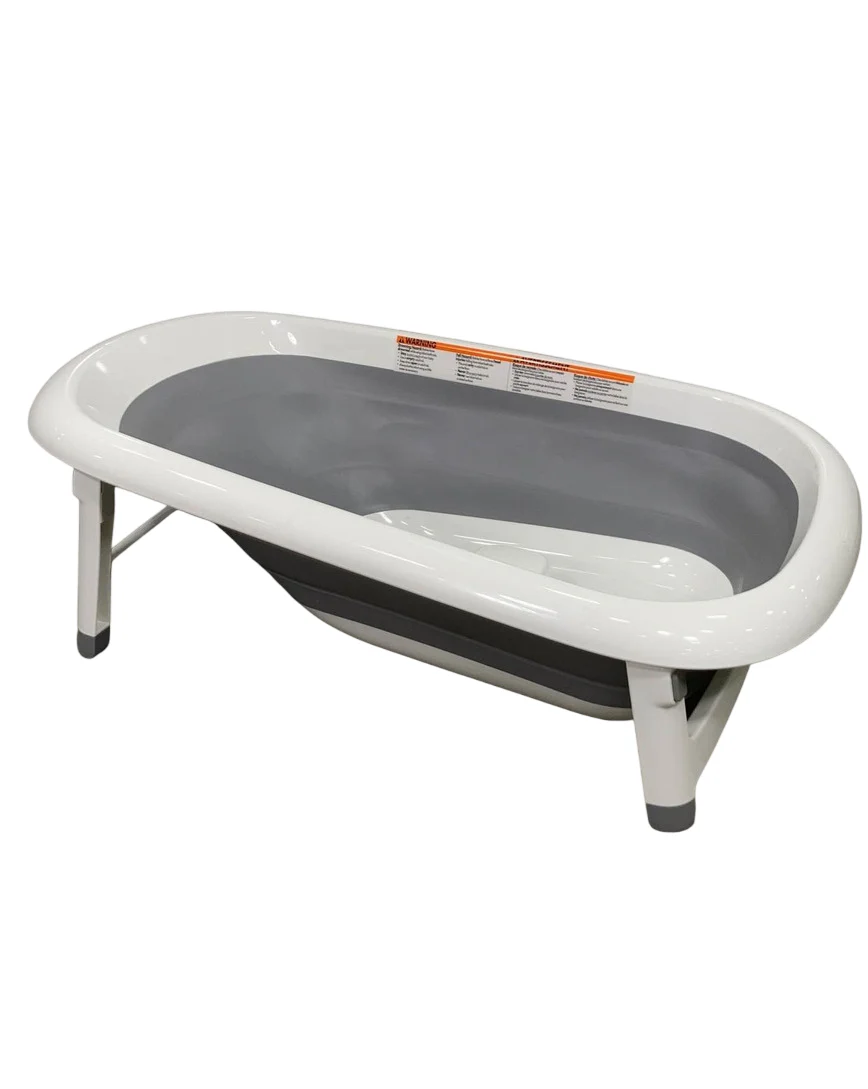 OXO Tot Splash & Store Baby Bathtub, White/Gray - Image 2