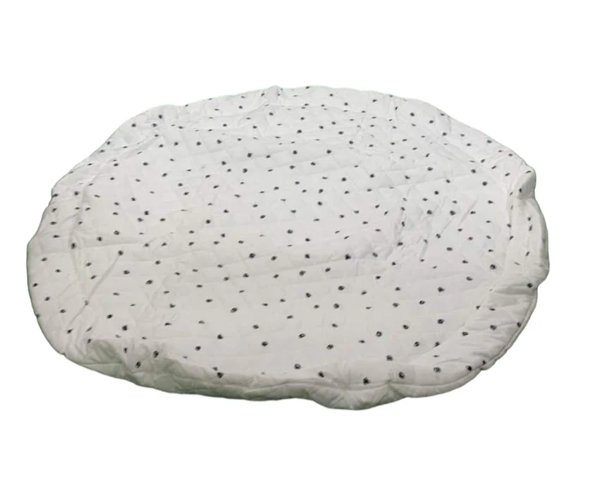 Poppyseed Play Extra Padded Round Play Mat, Black Squiggle Dot - Image 2