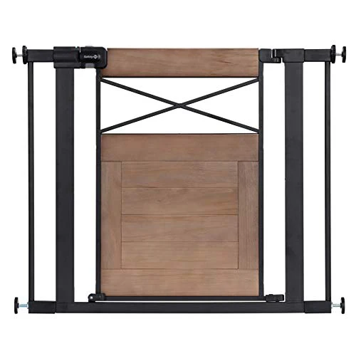 Safety 1st Easy Install Modern Farmhouse Gate, Rustic - Image 5