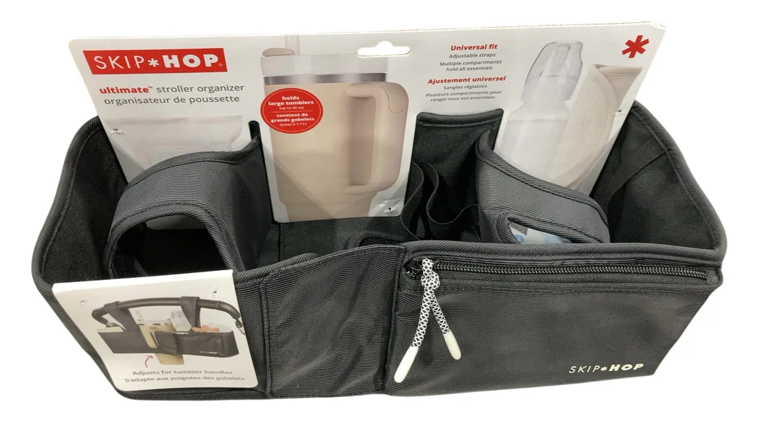 Skip Hop Ultimate Stroller Organizer Universal Fit with Adjustable Straps, Black - Image 3