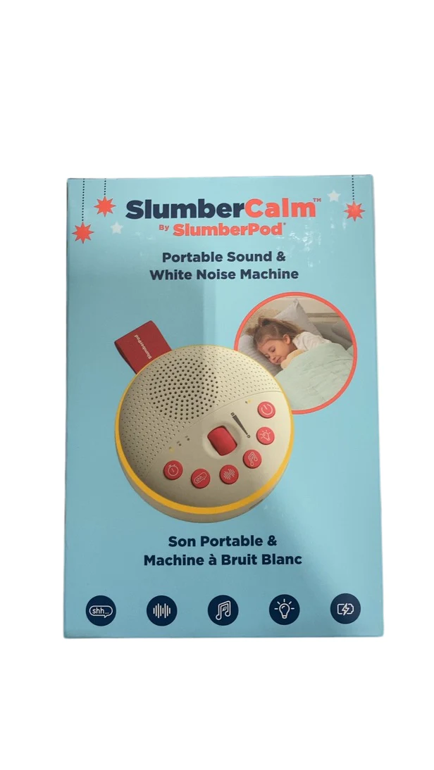 SlumberPod SlumberCalm Portable Sound & White Noise Machine, White/Orange - Image 3