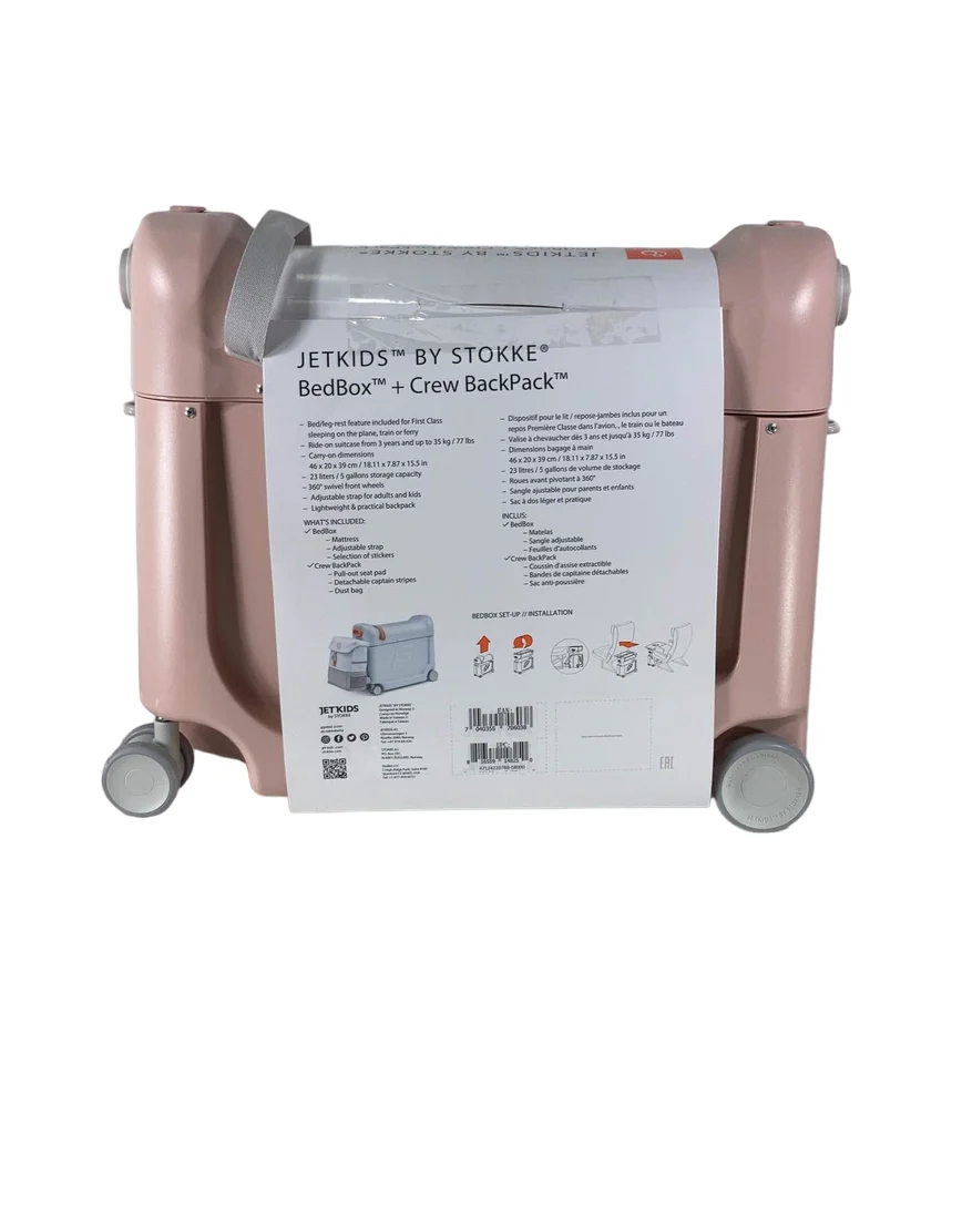 Stokke JetKids BedBox + Crew Backpack Travel Bundle, Pink Lemonade - Image 6