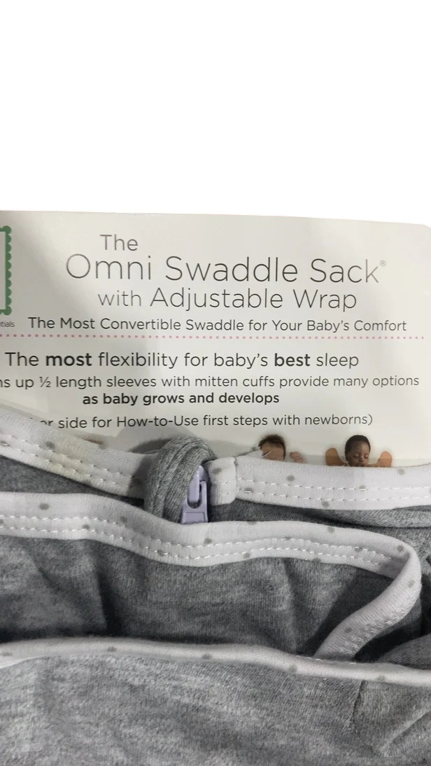 Swaddle Designs Omni Swaddle Sack With Wrap, Heathered Gray (Love), Small - Image 3