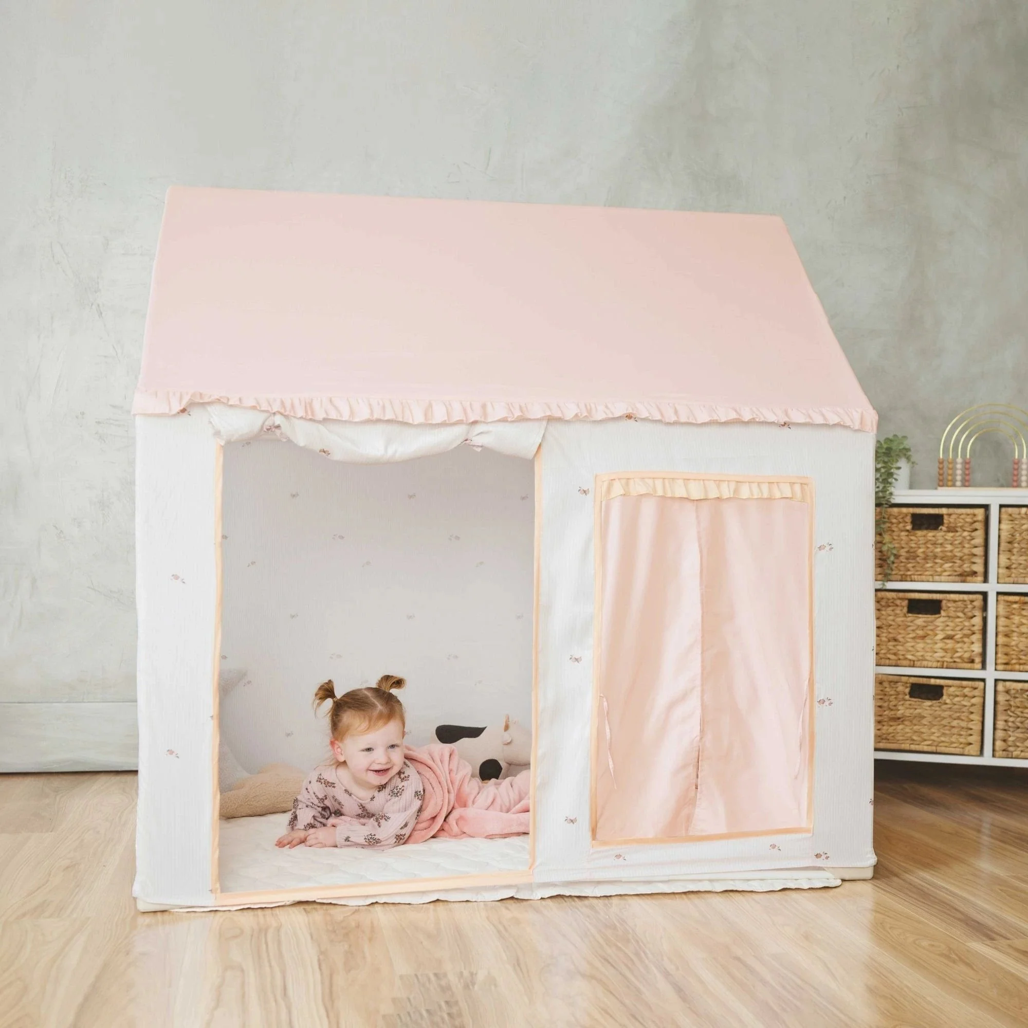 Tiny Land Sweet Citrus Kids Play Tent, White/Pink - Image 2