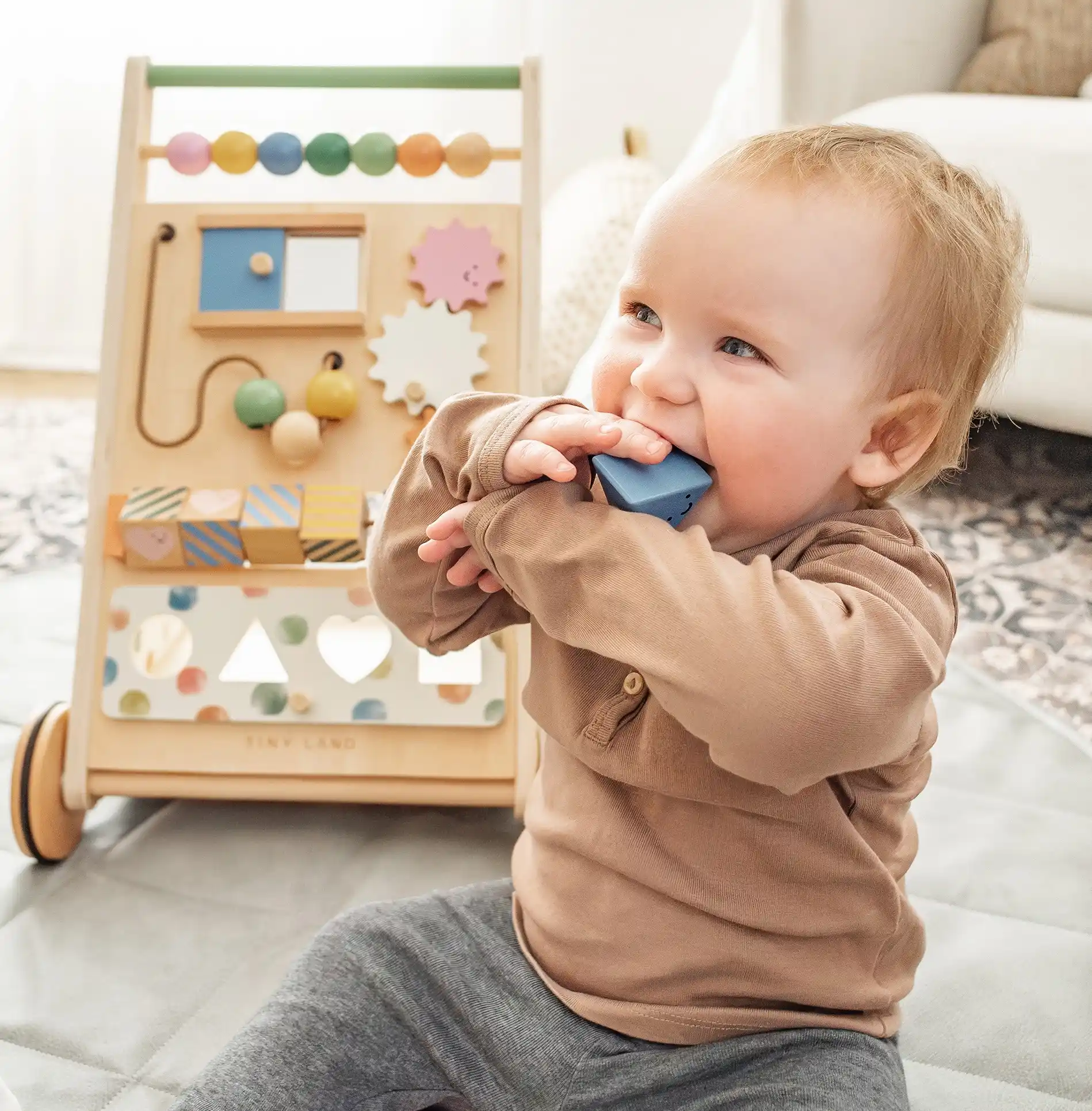 Tiny Land, Natural Wooden Baby Walker - Image 5