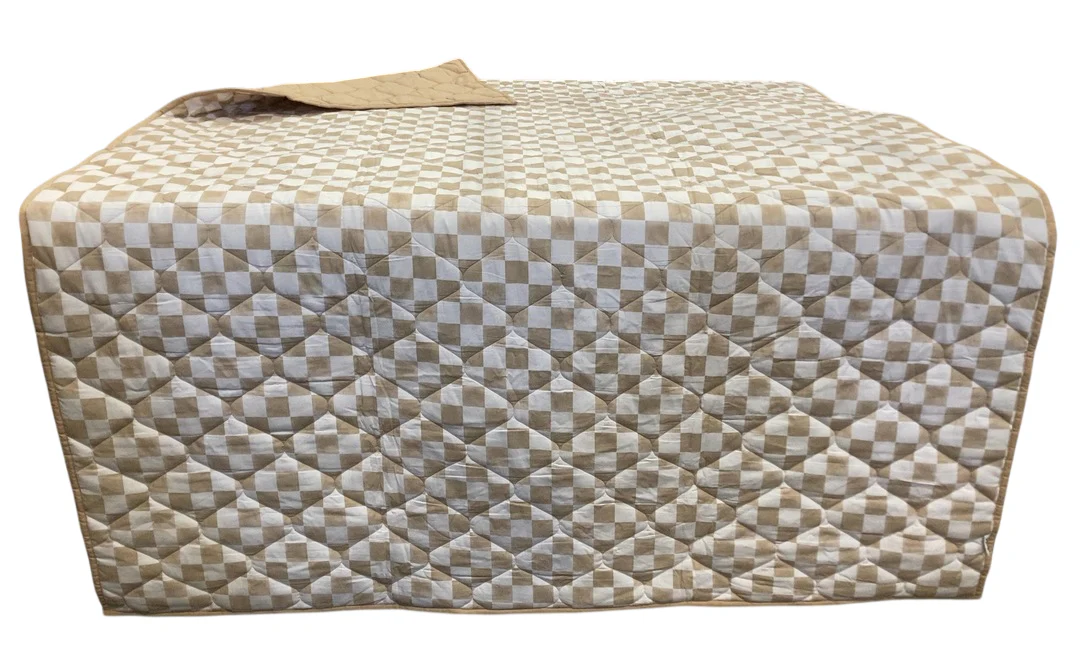 Toki Kids Picnic Blanket, 60"x 84", Checker Toffee